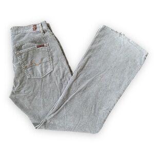 90s Y2K 7 FOR ALL MANKIND Grey Corduroy “Relax” Flare Jeans